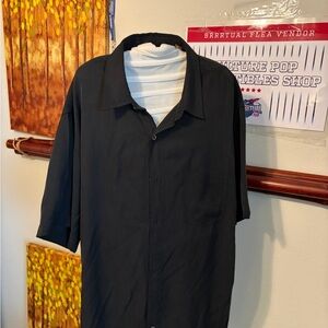 Tori Richard Black Casual Button Down Shirt